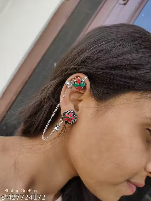 Oxidized Silver Plated Jhumka Earrings – Traditional Drop Earrings for Women
