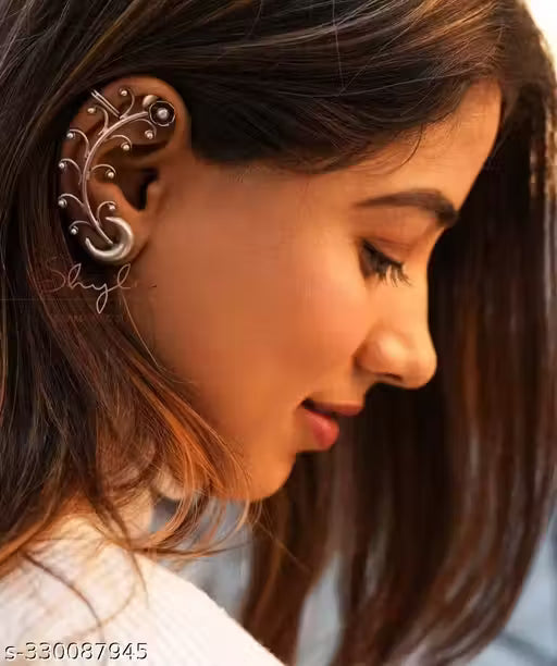 Silver Stylish Oxidised Ear Cuffs for Women – Trendy & Adjustable