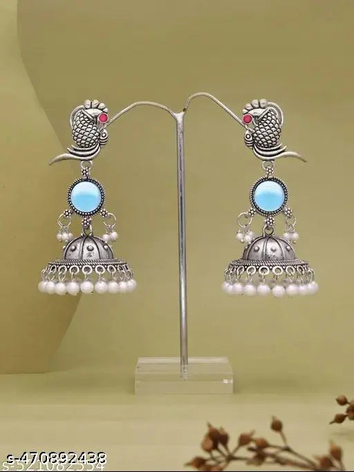 Bird Jhumki | Silver Plated Oxidised Jhumkas | Jhumka for Women | Beautiful Oxidised Jhumka |