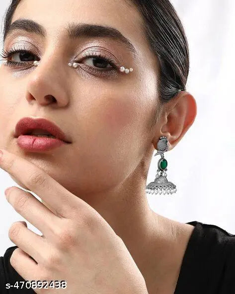 Bird Jhumki | Silver Plated Oxidised Jhumkas | Jhumka for Women | Beautiful Oxidised Jhumka |